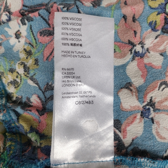 Anthropologie Robin Tiered Mini Dress Blue Green Floral XS - Picture 7 of 9